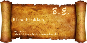 Biró Elektra névjegykártya